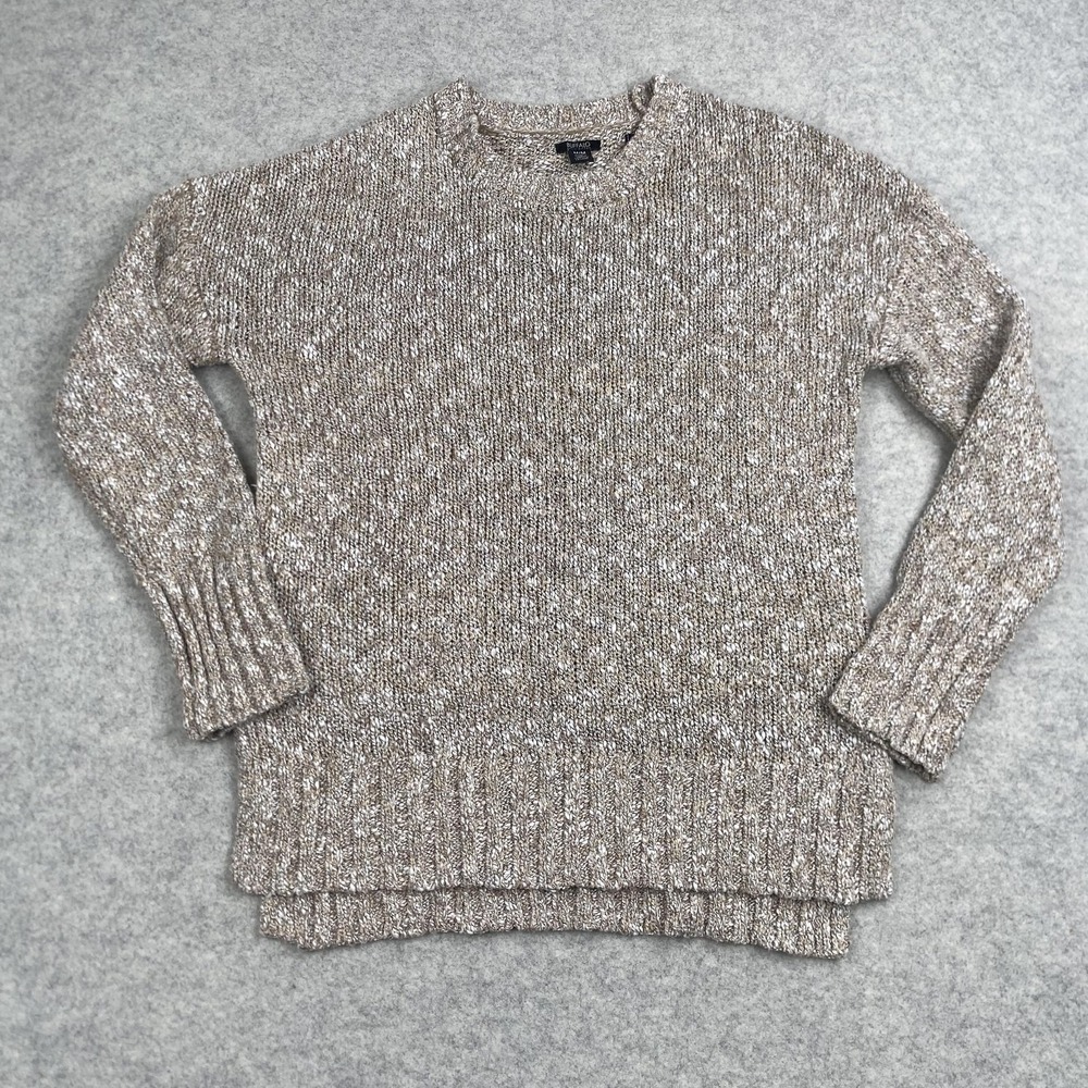 Buffalo David Bitton Sweater Womens Medium Beige Marled High Low Hem Knit
